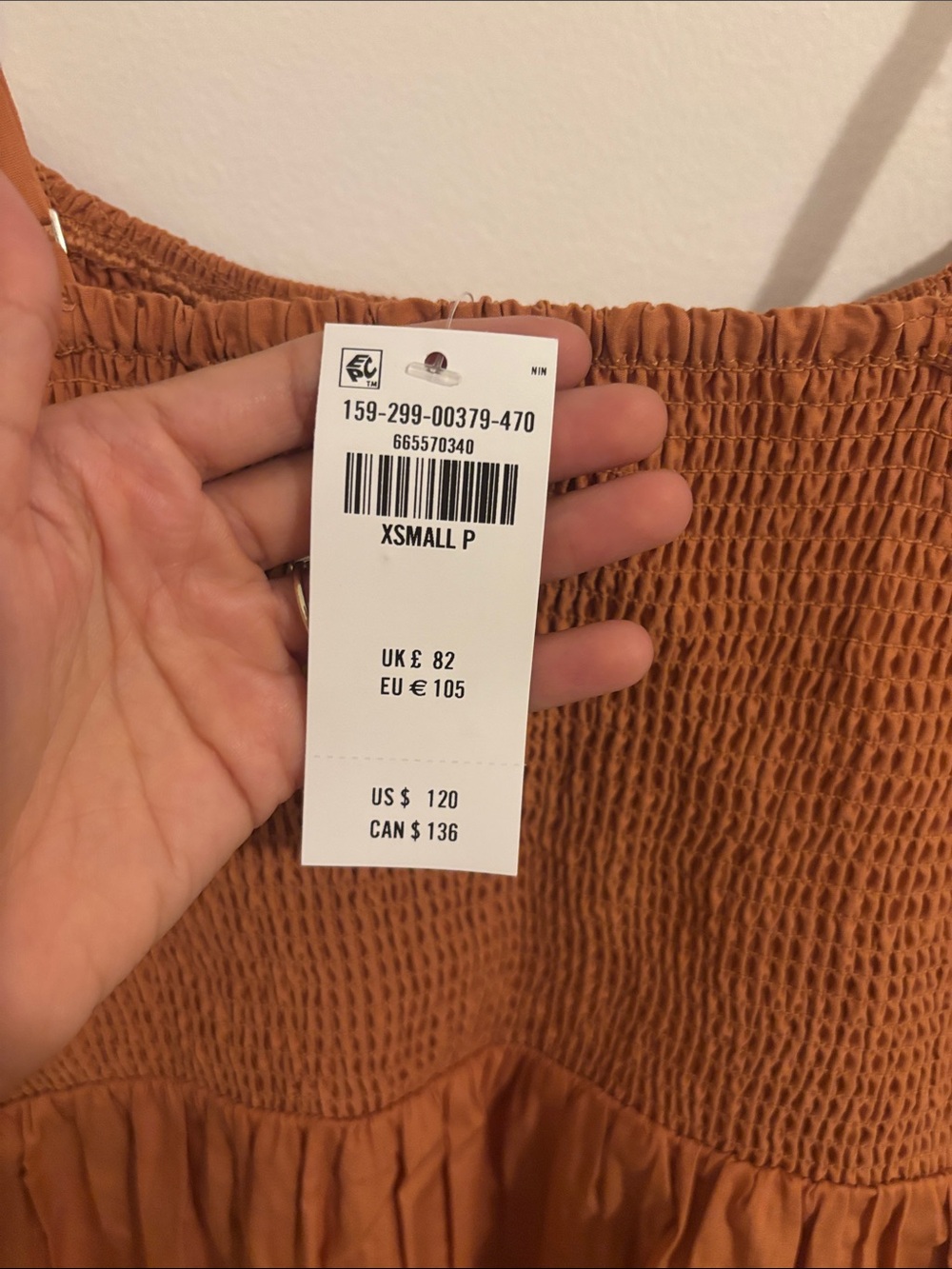 Abercrombie & Fitch Burnt Orange Smocked Maxi Dress - Picture 3 of 5